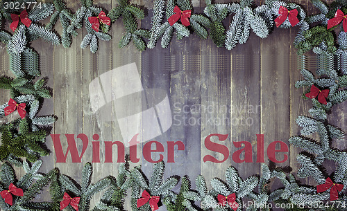 Image of wood background winter sale
