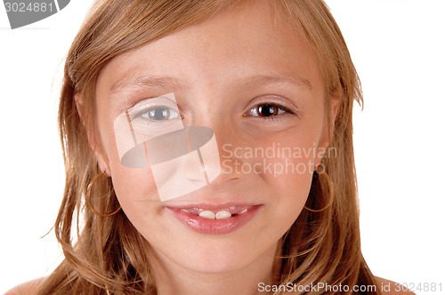 Image of Closeup of girl's face.