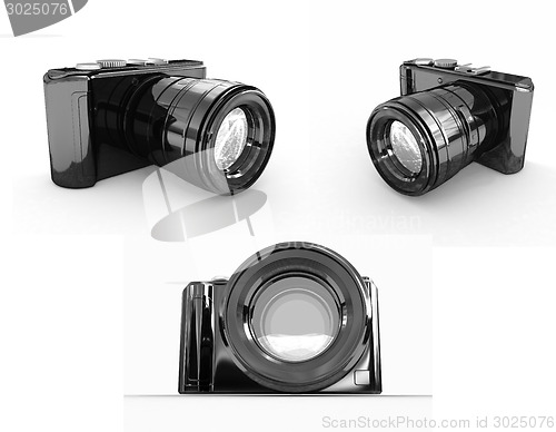 Image of 3d illustration of photographic camera