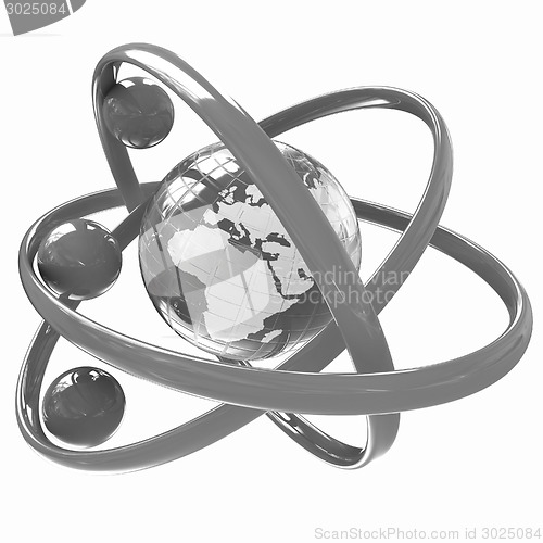 Image of 3d atom. Global concept