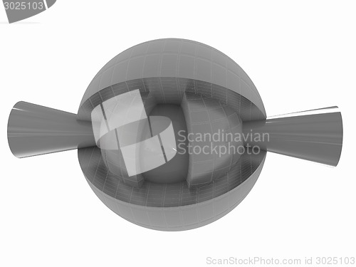 Image of 3d atom. Abstract model