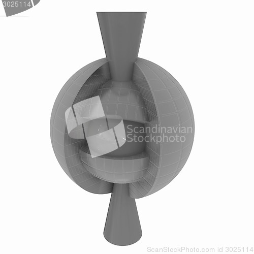 Image of 3d atom. Abstract model