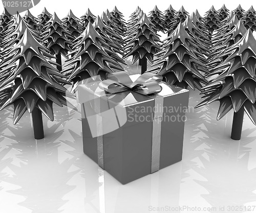 Image of Christmas trees and gift