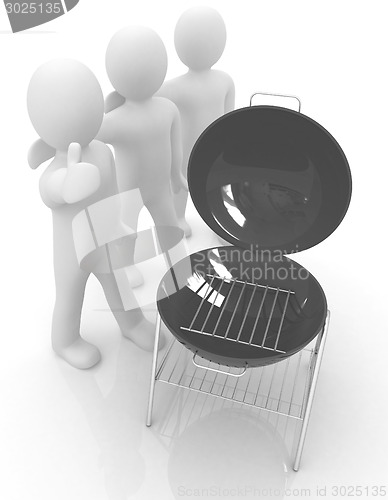 Image of 3d man with barbeque