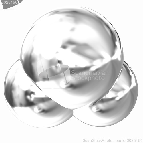 Image of 3d illustration of a water molecule