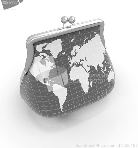 Image of Purse Earth. On-line concept