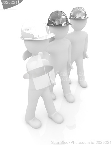 Image of 3d mans in a hard hat with thumb up 