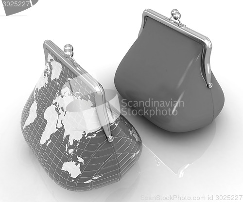Image of Purse Earth and purses. On-line concept