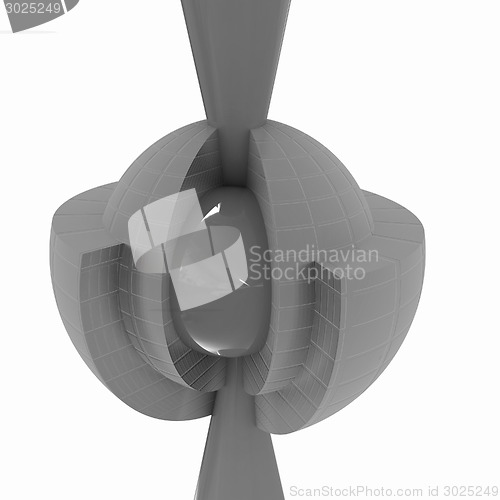 Image of 3d atom. Abstract model