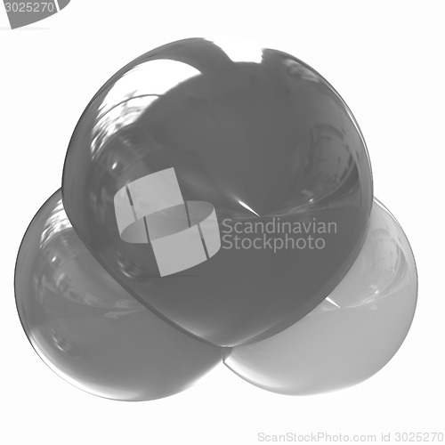 Image of 3d illustration of a water molecule