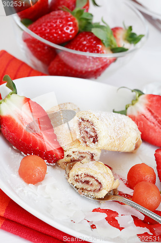 Image of Strawberry biscuits with fruits