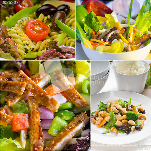 Image of salad collage composition nested on frame
