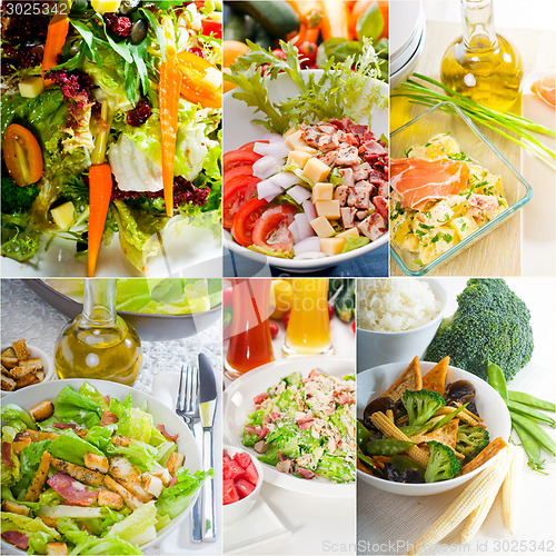 Image of salad collage composition nested on frame