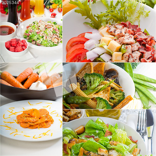 Image of salad collage composition nested on frame