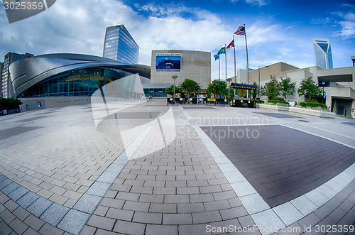 Image of Charlotte, NC - October, 11, 2014 nascar hall of fame plaza in t