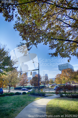 Image of autumn in charlotte city qc of north carolina