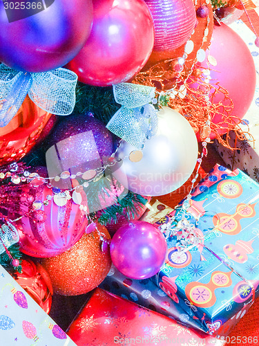 Image of christmas background decorations for holiday season
