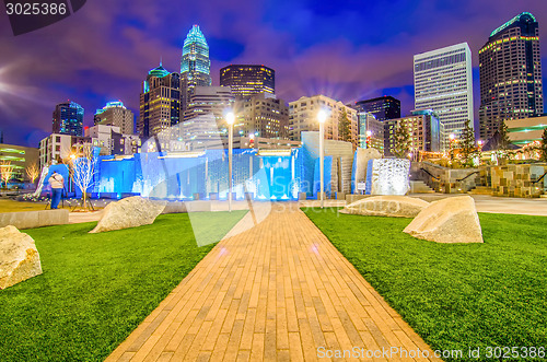 Image of charlotte north carolina city skyline and downtown