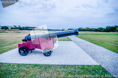 Image of cannons of Fort Moultrie on Sullivan's Island in South Carolina 