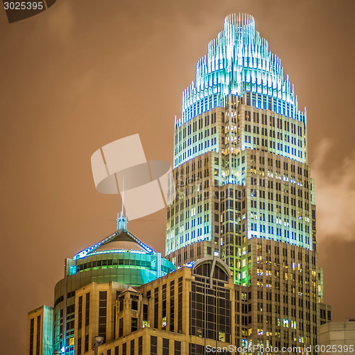 Image of uptown charlotte skyline buildings  in north carolina