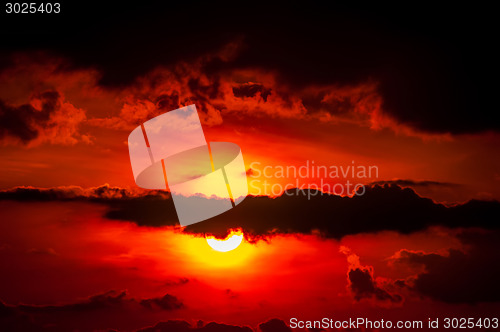 Image of nice sunset over mountains