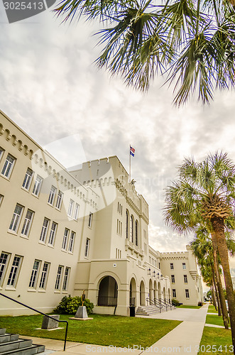 Image of The old Citadel capus buildings in Charleston south carolina