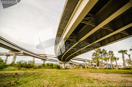 Image of elevated highway road and pillars 