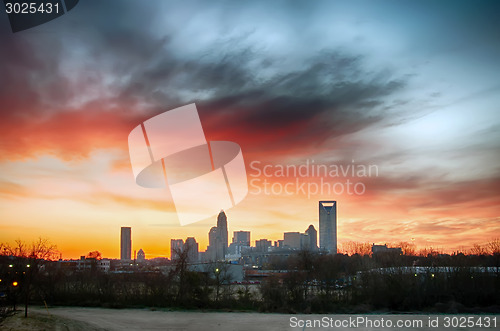 Image of charlotte north carolina city skyline and downtown