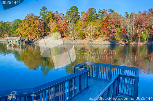 Image of Autumn Landscape. Park in Autumn. The bright colors of autumn in