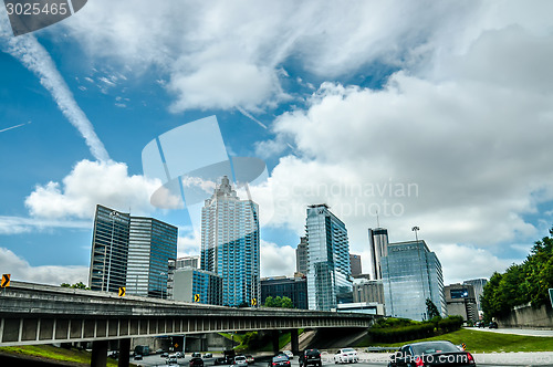 Image of view of atlanta skyline from highway