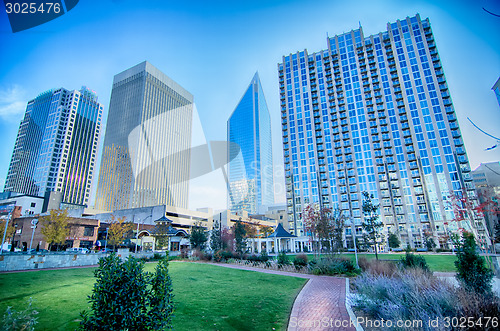 Image of charlotte north carolina city skyline and downtown