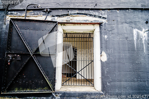 Image of old fort or warehouse door