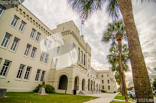 Image of The old Citadel capus buildings in Charleston south carolina