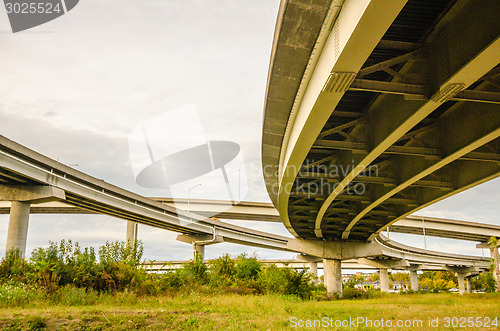 Image of elevated highway road and pillars 