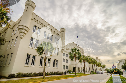 Image of The old Citadel capus buildings in Charleston south carolina