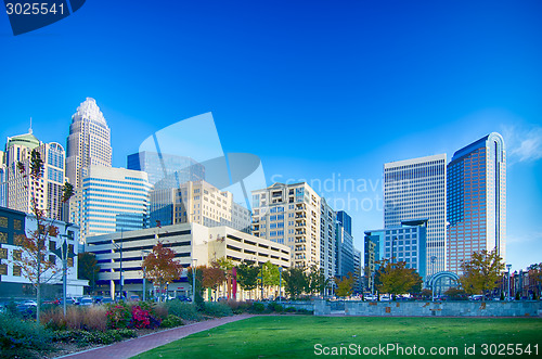 Image of charlotte north carolina city skyline and downtown