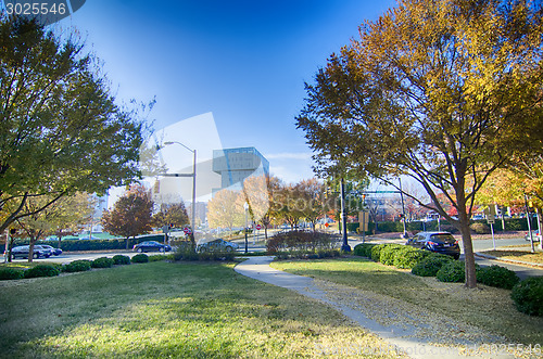 Image of autumn in charlotte city qc of north carolina