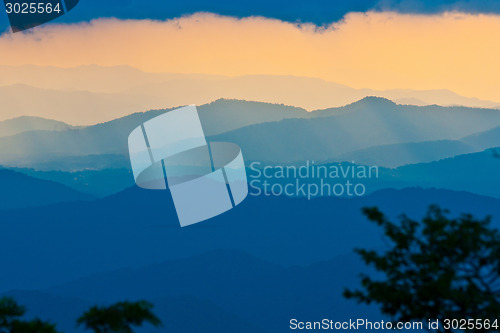 Image of sunset on the Blue Ridge Parkway in North Carolina