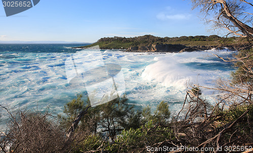 Image of Huge surf and turbulent seas at Jervis Bay