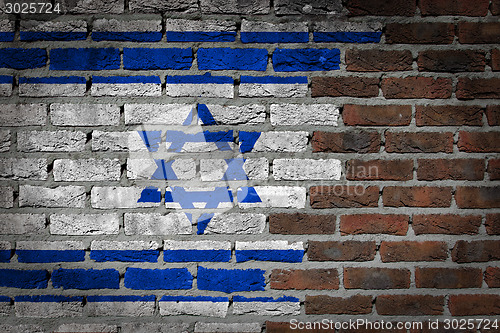 Image of Brick wall texture with flag