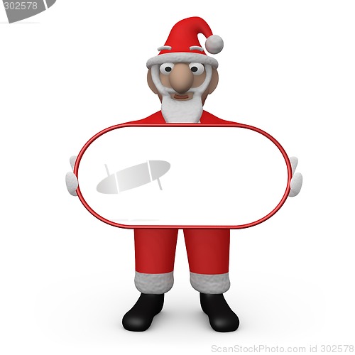 Image of Santa Holding An Empty Sign