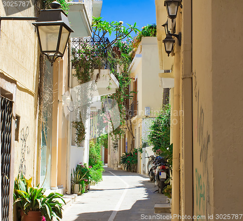 Image of Streets in the old part of the city Retno, Crete, Greece.