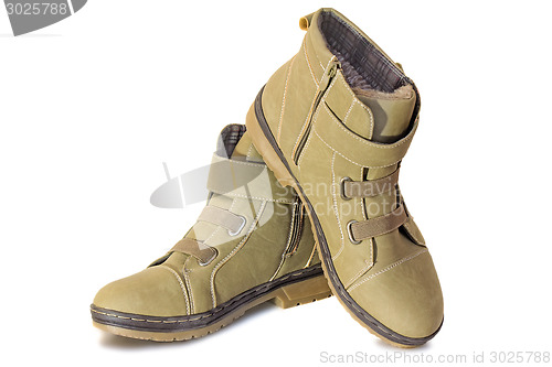 Image of Winter boots for women on white background.