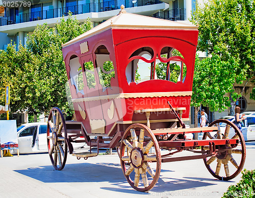 Image of Old coach square of the resort town of Rethymno, Crete , Greece.
