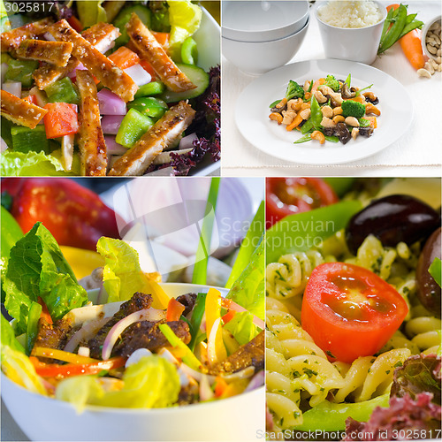 Image of salad collage composition nested on frame