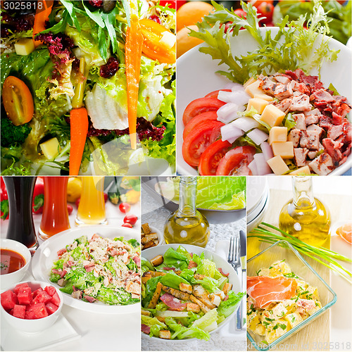 Image of salad collage composition nested on frame