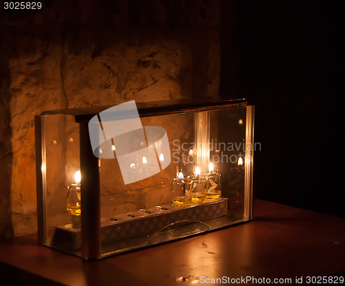 Image of Chanuka lights in Jerusalem