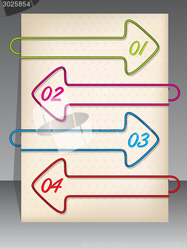 Image of Arrow shaped binding clip infographic design