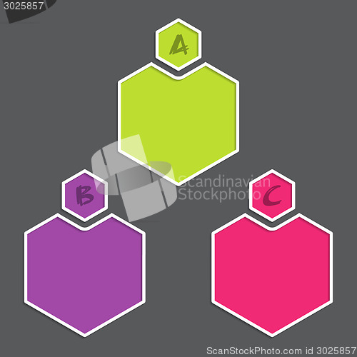 Image of Simple infograhic with color hexagons