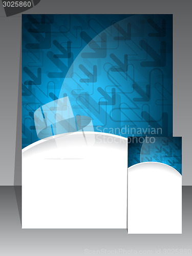 Image of Blue brochure and business card 